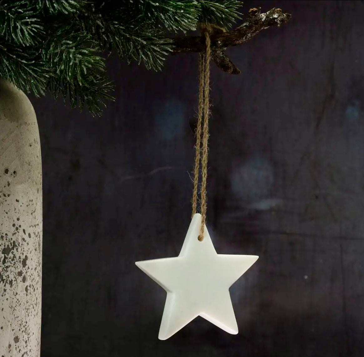 White Marble Hanging Star Decoration