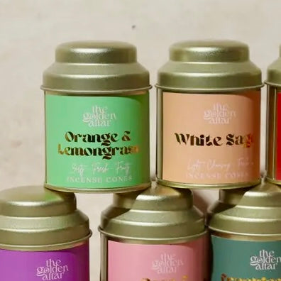 The Golden Altar Incense Cone Tin