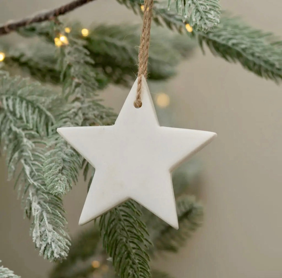 White Marble Hanging Star Decoration