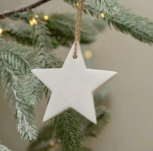 White Marble Hanging Star Decoration