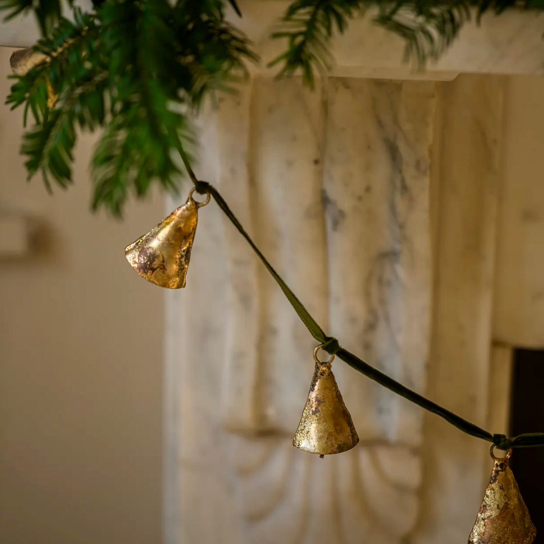 Bell Garland on Velvet Ribbon
