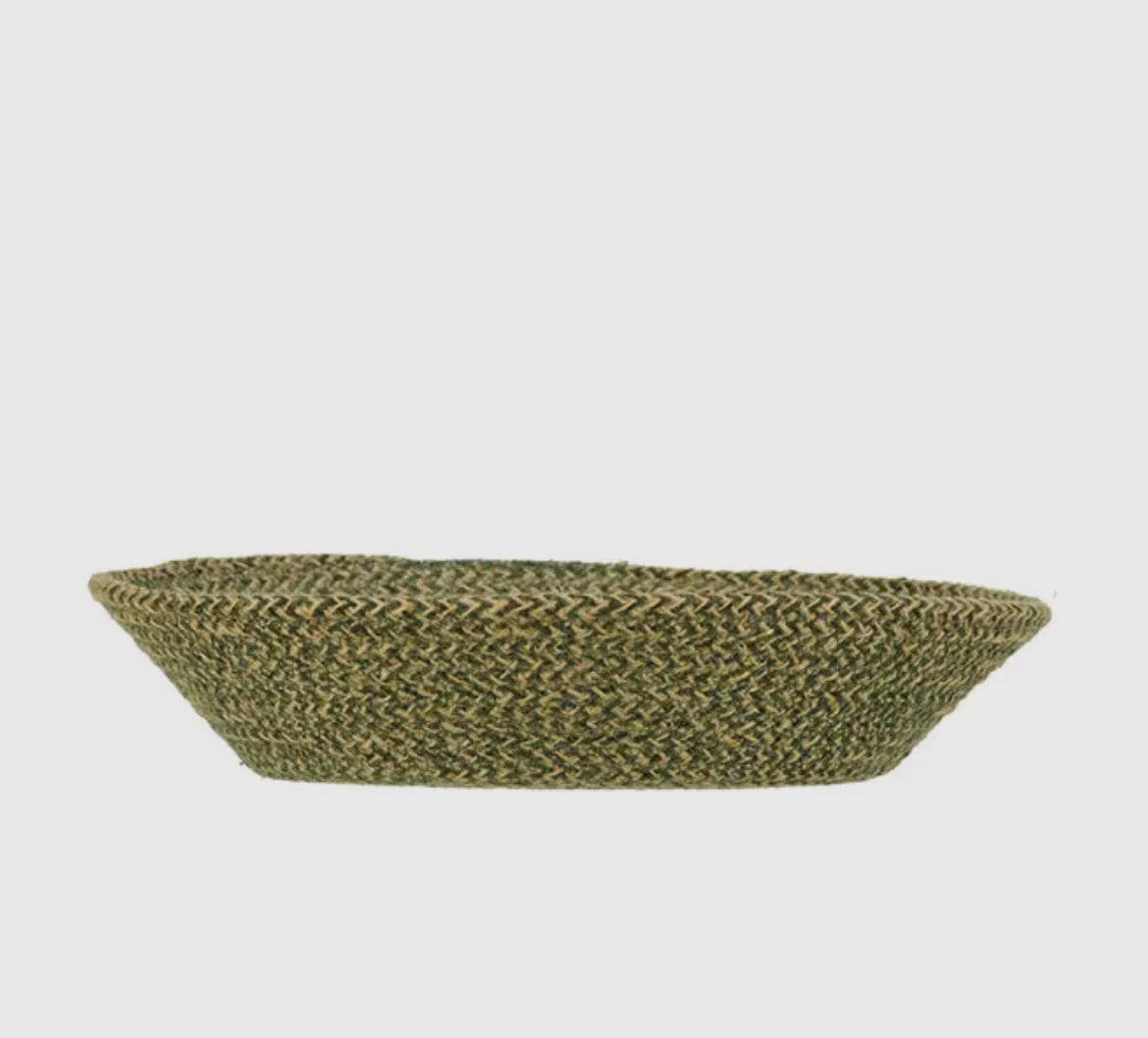 Woven basket on a light gray background