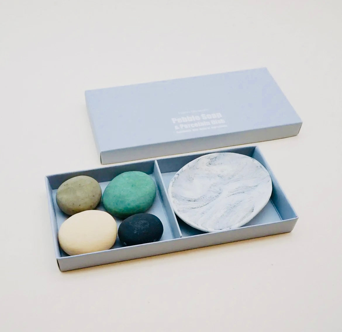 Porcelain Dish Set with 4 Handmade Soaps