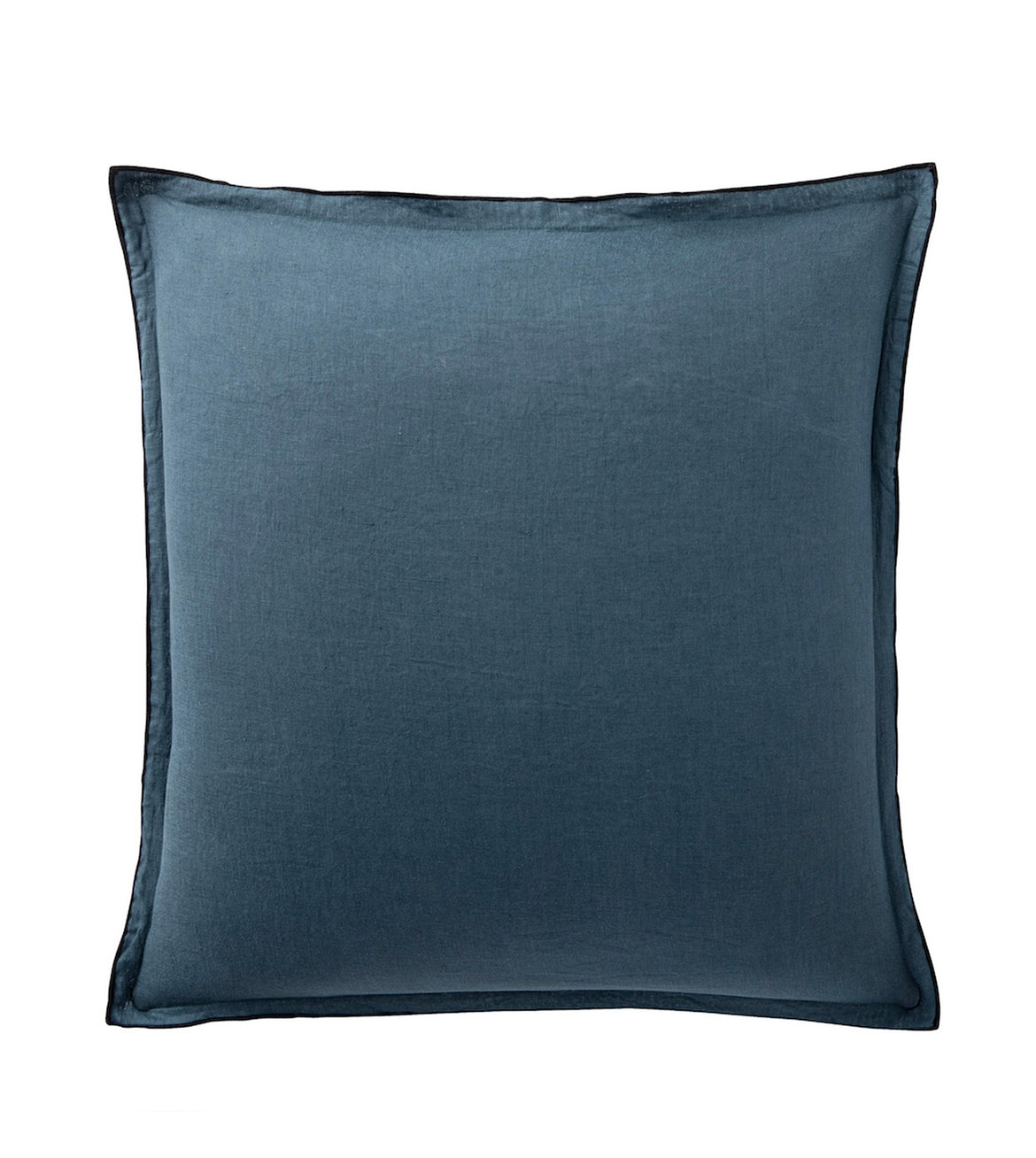 Solid blue pillow on a white background