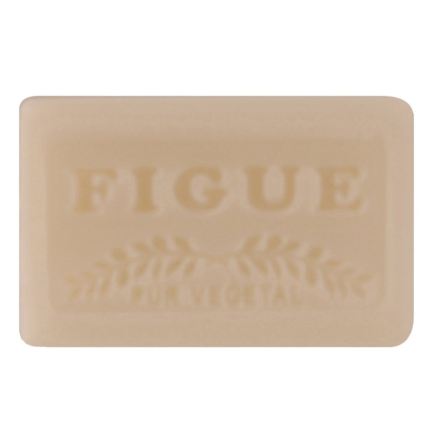 Beige bar of soap with 'FIGUE' branding on a white background